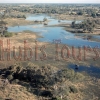 Das Okavangodelta aus der Luft im Juni 2005